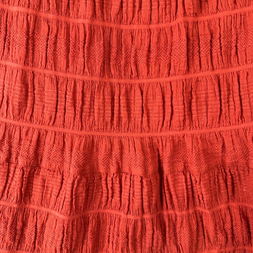 Max Studio Textured Cotton Shirred Maxi Skirt Boho - Picture 2 of 7